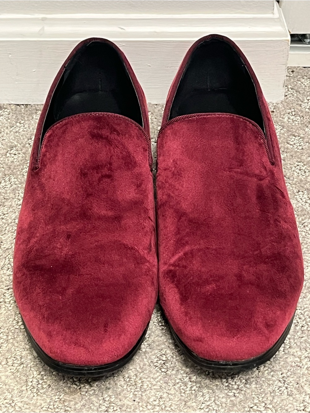 Alfani Mens Burgundy Padded Zion Round Toe Slip On Loafers Shoes 10.5 M
